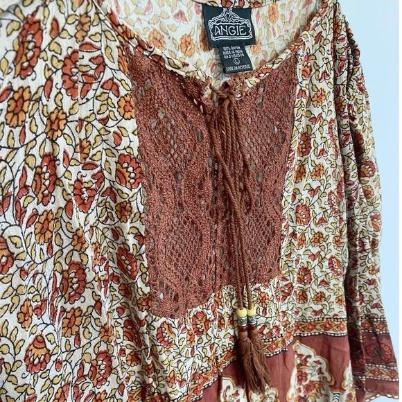 Angie Cream and Brown Tunic Top - Picture 6 of 13